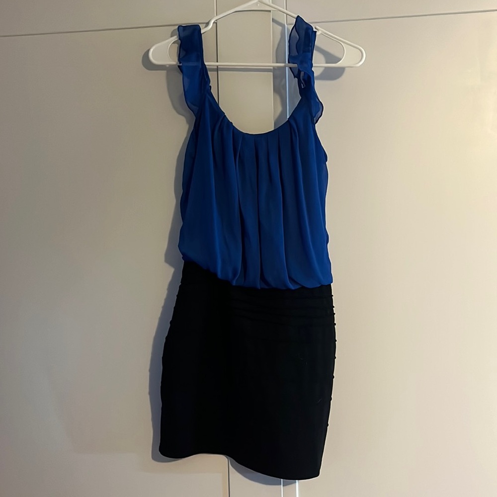 Vanity blue and black dress